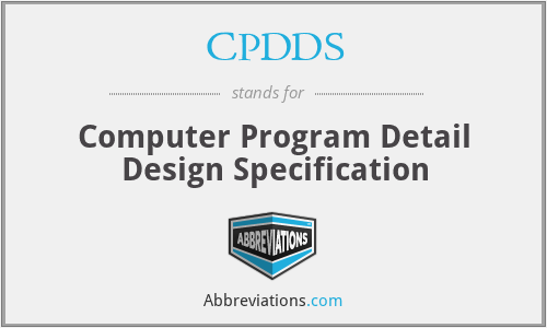 CPDDS - Computer Program Detail Design Specification