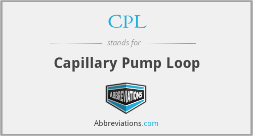CPL - Capillary Pump Loop
