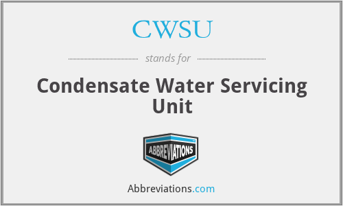 CWSU - Condensate Water Servicing Unit