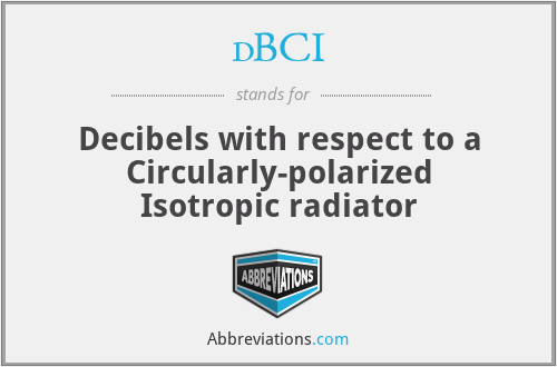 dBCI - Decibels with respect to a Circularly-polarized Isotropic radiator