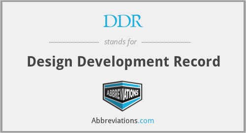 DDR - Design Development Record