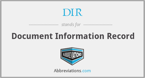 DIR - Document Information Record