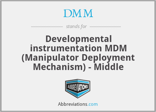DMM - Developmental instrumentation MDM (Manipulator Deployment Mechanism) - Middle