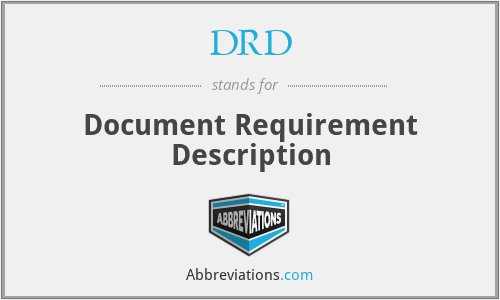 DRD - Document Requirement Description