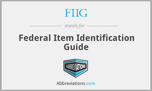 FIIG - Federal Item Identification Guide