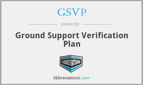 GSVP - Ground Support Verification Plan