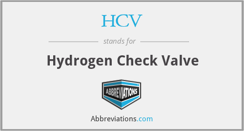HCV - Hydrogen Check Valve
