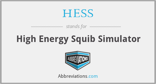 HESS - High Energy Squib Simulator