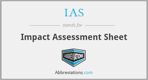 IAS - Impact Assessment Sheet