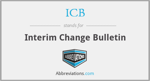 ICB - Interim Change Bulletin