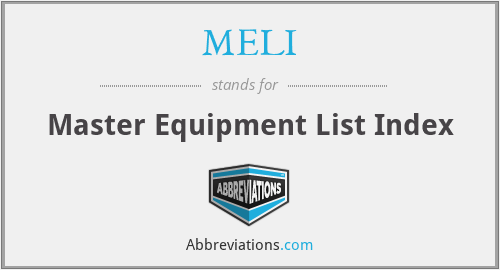 MELI - Master Equipment List Index