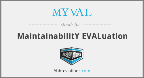 MYVAL - MaintainabilitY EVALuation