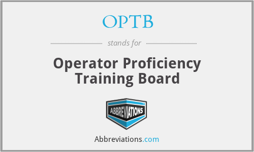 OPTB - Operator Proficiency Training Board