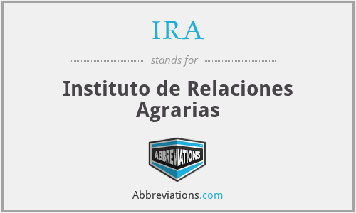 IRA - Instituto de Relaciones Agrarias