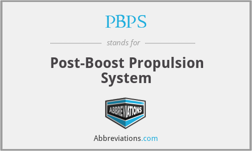 PBPS - Post-Boost Propulsion System