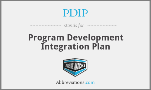 PDIP - Program Development Integration Plan
