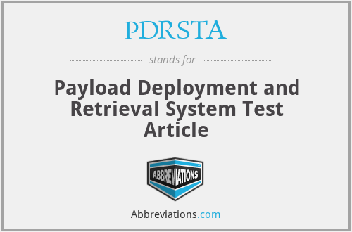 PDRSTA - Payload Deployment and Retrieval System Test Article