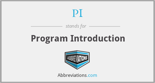 PI - Program Introduction