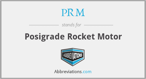 PRM - Posigrade Rocket Motor