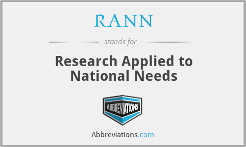 RANN - Research Applied to National Needs