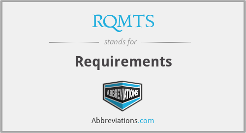 RQMTS - Requirements