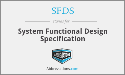 SFDS - System Functional Design Specification