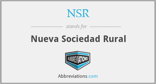 NSR - Nueva Sociedad Rural