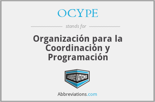 OCYPE - Organización para la Coordinación y Programación