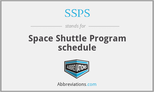SSPS - Space Shuttle Program schedule