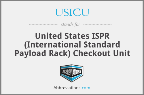 USICU - United States ISPR (International Standard Payload Rack) Checkout Unit
