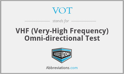 VOT - VHF (Very-High Frequency) Omni-directional Test