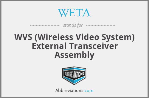 WETA - WVS (Wireless Video System) External Transceiver Assembly