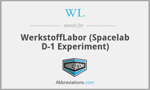 WL - WerkstoffLabor (Spacelab D-1 Experiment)