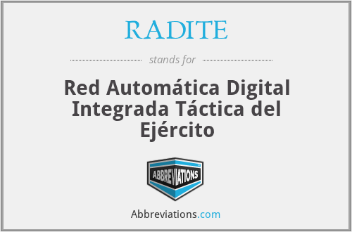 RADITE - Red Automática Digital Integrada Táctica del Ejército