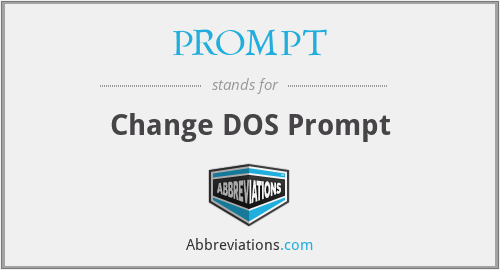 PROMPT - Change DOS Prompt