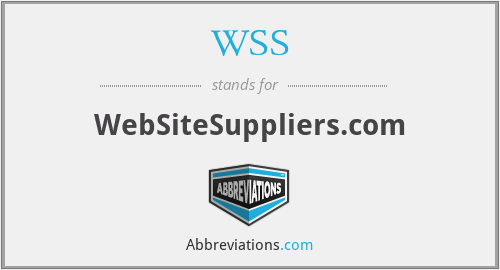 WSS - WebSiteSuppliers.com