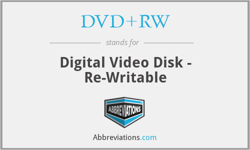 DVD+RW - Digital Video Disk - Re-Writable