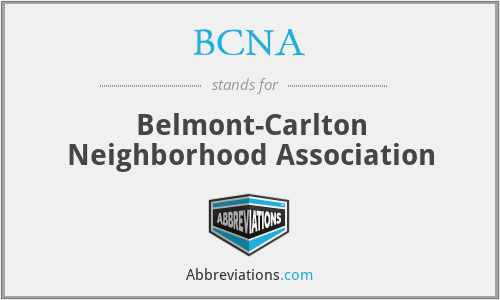 BCNA - Belmont-Carlton Neighborhood Association