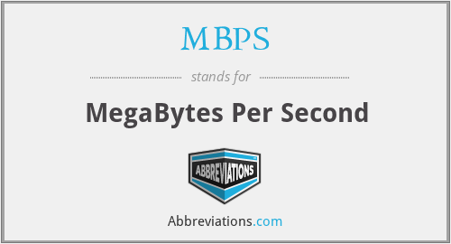 MBPS - MegaBytes Per Second
