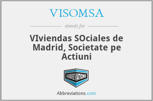 VISOMSA - VIviendas SOciales de Madrid, Societate pe Actiuni