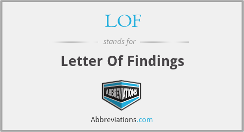LOF - Letter Of Findings