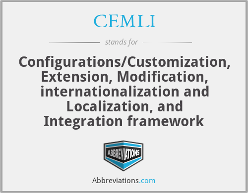 CEMLI - Configurations/Customization, Extension, Modification, internationalization and Localization, and Integration framework