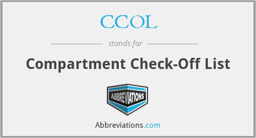 CCOL - Compartment Check-Off List