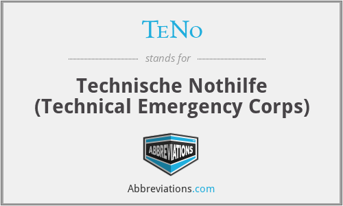 TeNo - Technische Nothilfe (Technical Emergency Corps)