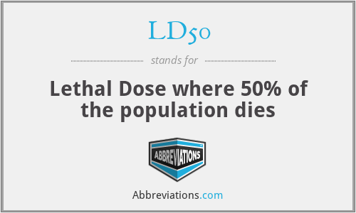 LD50 - Lethal Dose where 50% of the population dies