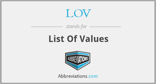 LOV - List Of Values