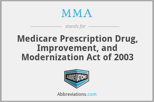 MMA - Medicare Prescription Drug, Improvement, and Modernization Act of 2003
