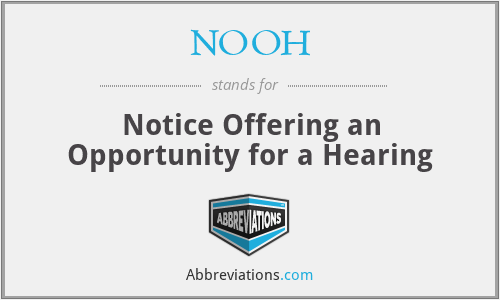 NOOH - Notice Offering an Opportunity for a Hearing