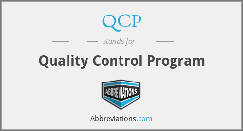 QCP - Quality Control Program