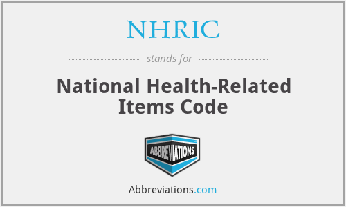NHRIC - National Health-Related Items Code